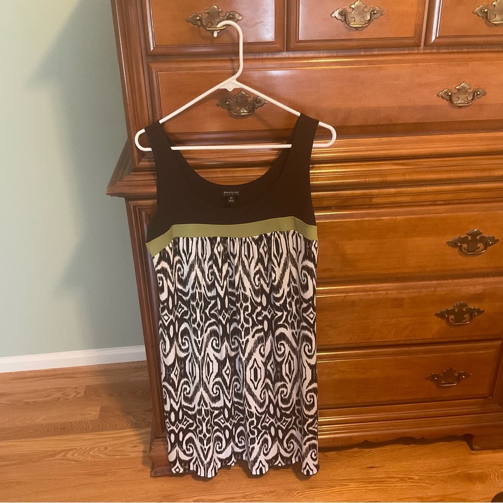 Women’s Tank Style Multi Color Print Sundress  by En Focus Studio Size 12